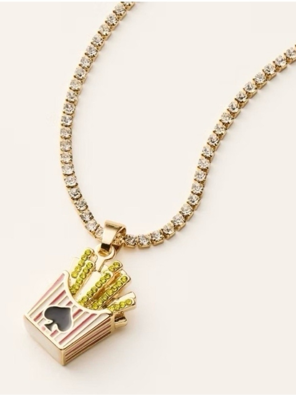 NWT kate spade new york x Target French Fry Charm Tennis Necklace